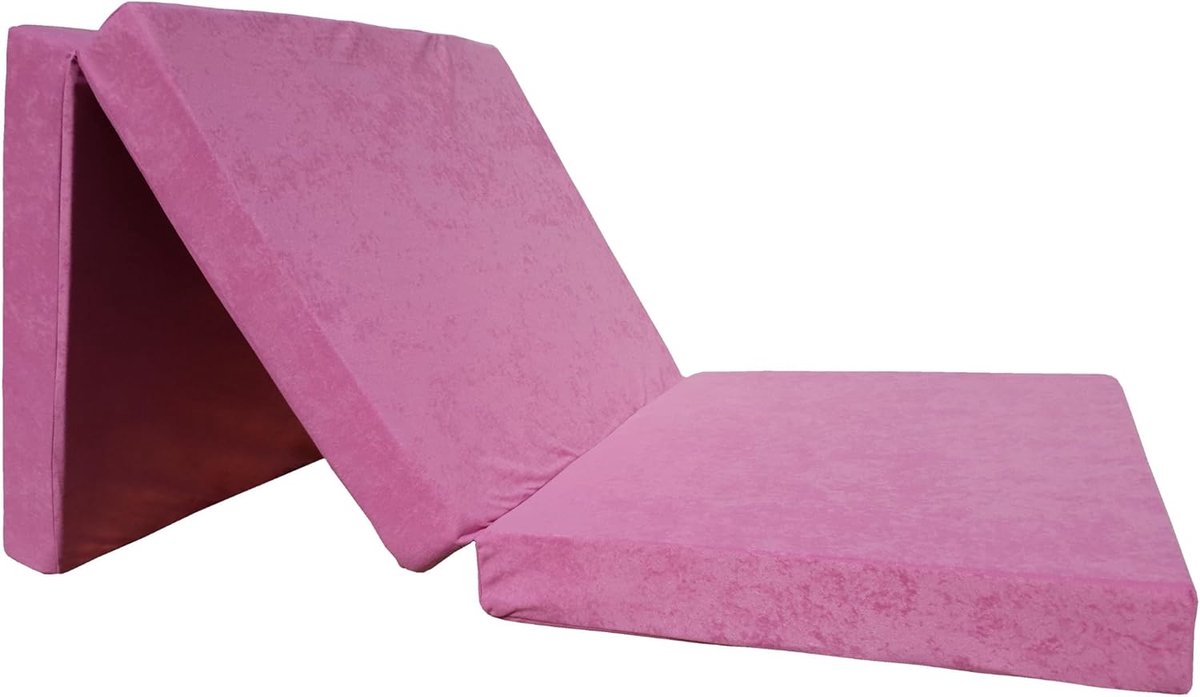 Noodmatras Opvouwbaar 195 x 65 x 8 cm – Logeermatras & Zitmatras voor Gasten – Schuimmatras met Meubelstof – Compact, Lichtgewicht & Comfortabel – Pauwhome