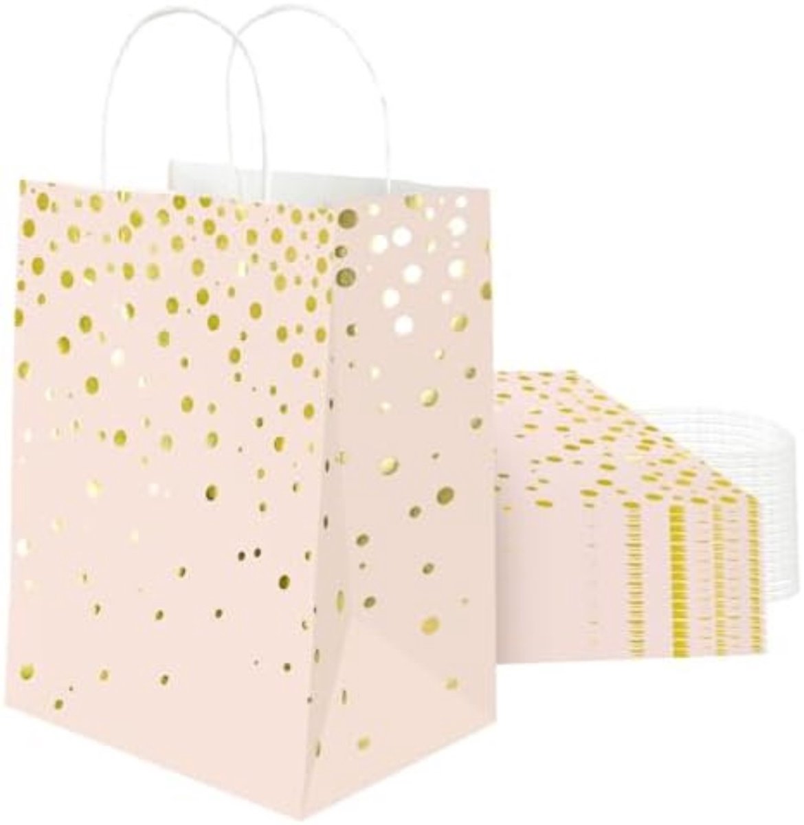 Imperatoris - Geschenktas - Rozegoud - Cadeauverpakking - Cadeaupapier - Cadeautasjes - Papieren Tassen - Gift Bag - Met Handvat - Kraft Tas - 25 x 20 x 14 cm - 24 Stuks