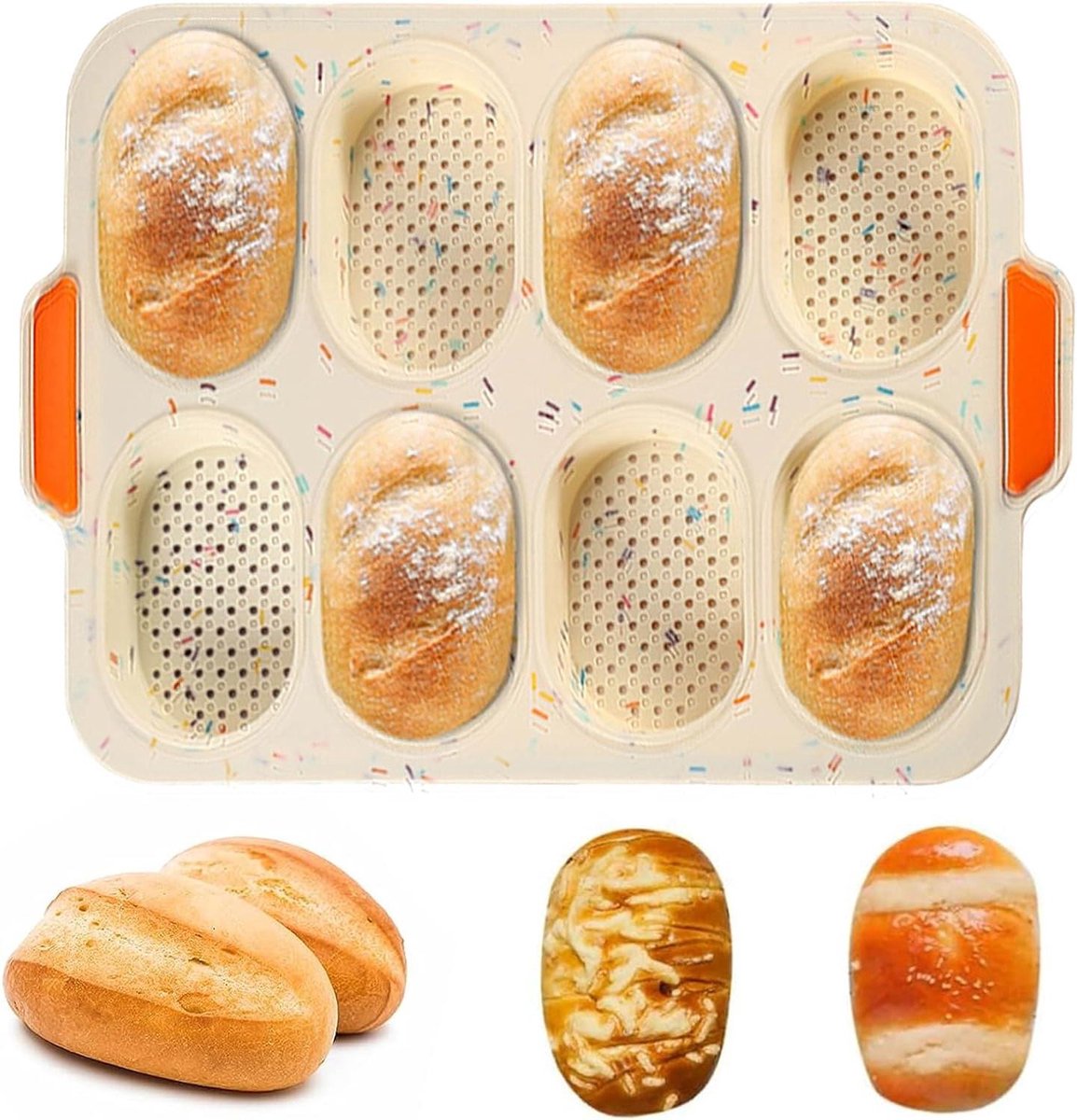 Bakvorm voor broodjes - anti-aanbak, 8 stuks, eenvoudig te reinigen