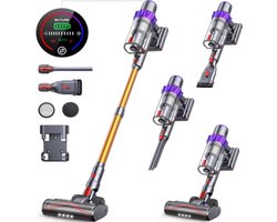 Steelstofzuiger Draadloos - Zonder Zak - Met 3 Opzet Stukken - Snoerloze Stofzuiger - Handheld - 500W - 48 KPA Zuigkracht -1.2 Liter Stofbak - Verwijderbare Accu