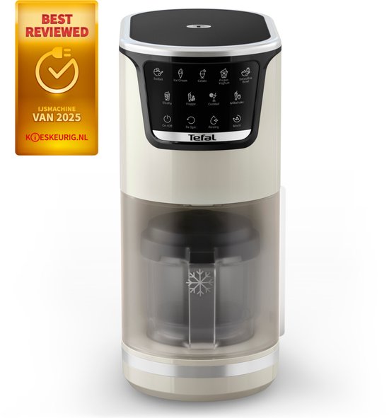 Tefal Dolci IG602A - IJsmachine - 10 Programma's - 1.4L - Automatisch spoelprogramma - Geschikt voor Sorbet en Roomijs