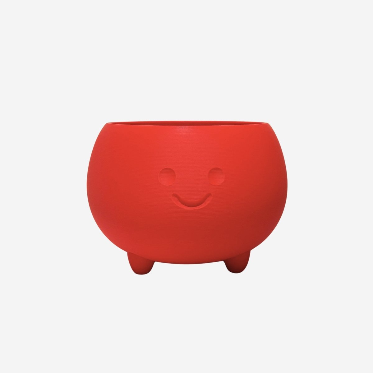 PlantjeKop Bloempot met gezicht – Vrolijke design bloempot – Cartoonbloempot – Geschikt voor kamerplanten – 100% waterdicht – rond 10 cm – Planten met karakter – Rood | BollieKop