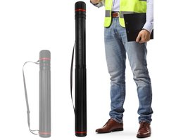 Telescopische posterbuis - Uitschuifbaar van 45 cm tot 73,5 cm - Water- en lichtdichte opbergbuis - Beschermende reisopbergdoos voor architecten - Geschikt voor kunstwerken, documenten, bouwtekeningen en kaarten
