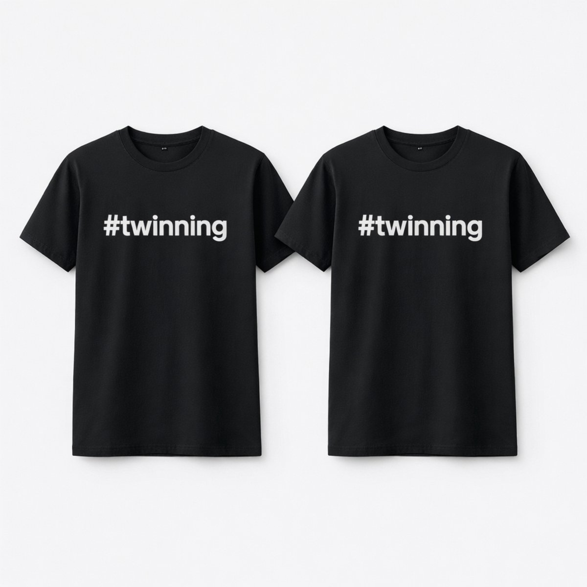 #TWINNING - T-shirt - Korte mouw - Zwart - Maat 80 - Tweeling Set