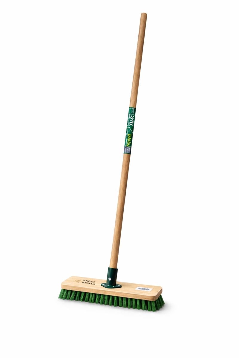 Synx Tools Mos & Tegelborstel 28cm - Mosbezem bezem met Steel 120 cm - Schrobbezem - Bezems - Onkruidborstel - Harde Borstel - Vloerschrobborstel