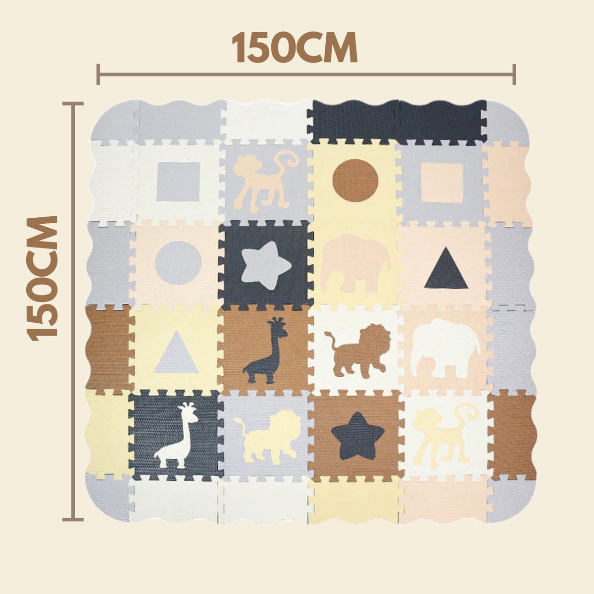 Speelmat – Puzzelmat – Babygym – Speelmat Foam voor Baby en Peuters – Speelkleed – Inclusief Opbergtas – Kinderen vanaf 0 jaar — afbeelding 6