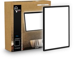 B.K.Licht Shallow - LED Badkamerlamp Plafonniere - paneel plafondlamp - badkamerverlichting met neutraal wit licht - IP44 - 42 x 42 cm - zwart