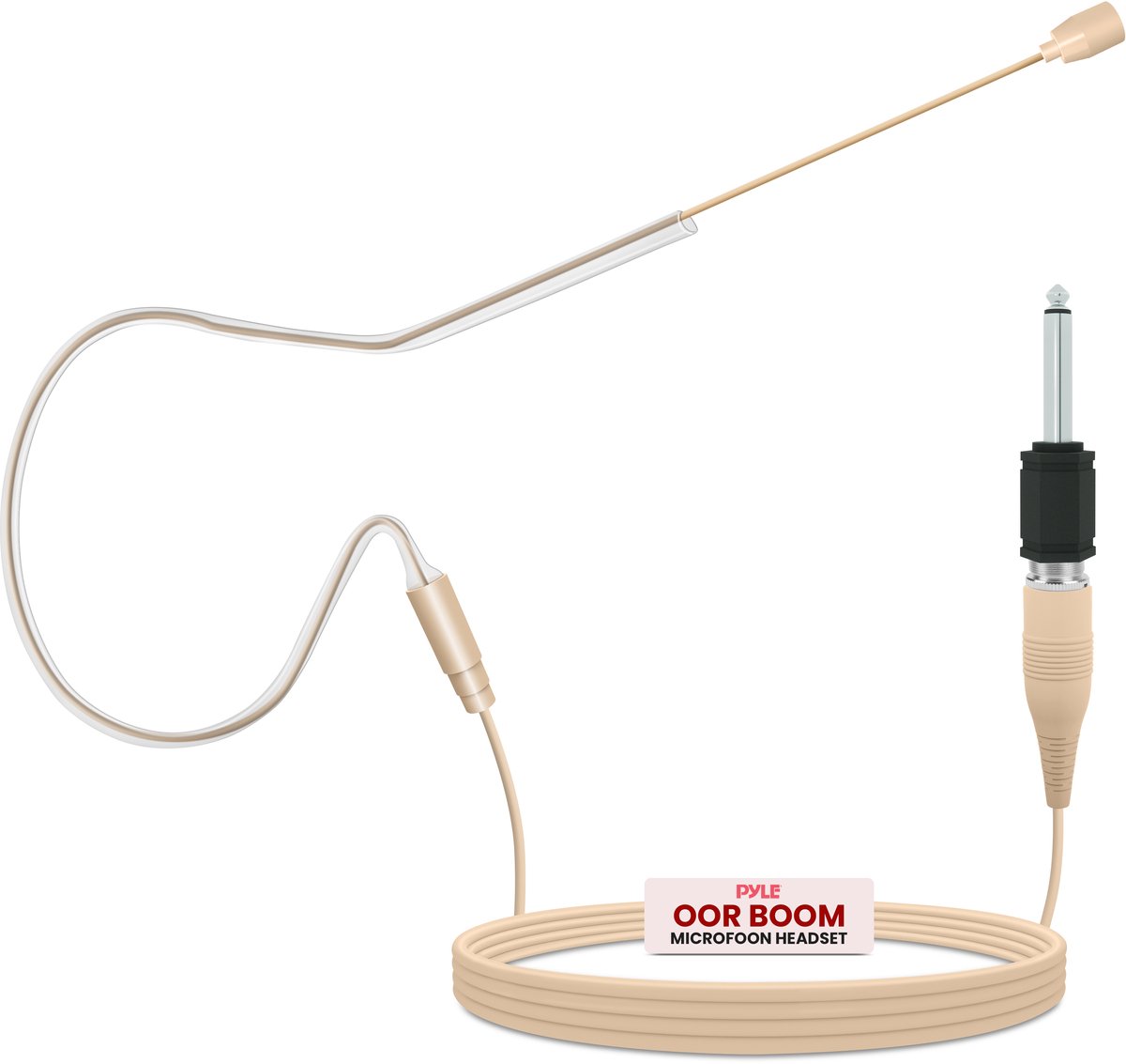 Pyle-Over Ear Headset - Professionele Omnidirectionele Condensator Microfoon - Inclusief 3,5 mm Adapter, 1,2 m Kabel - Beige