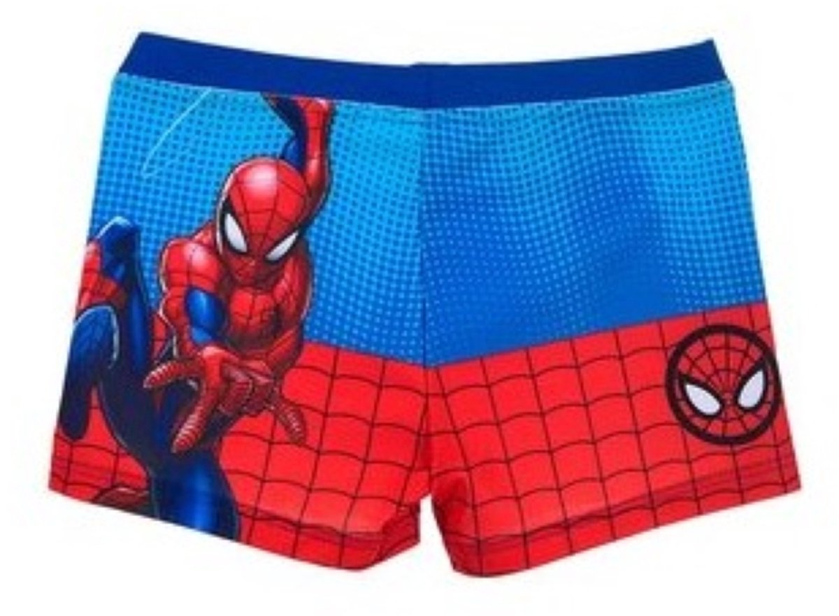Spiderman Zwembroek - Maat 128 - Zwemboxer - Rood met Blauw - Spider-Man - Strak Model