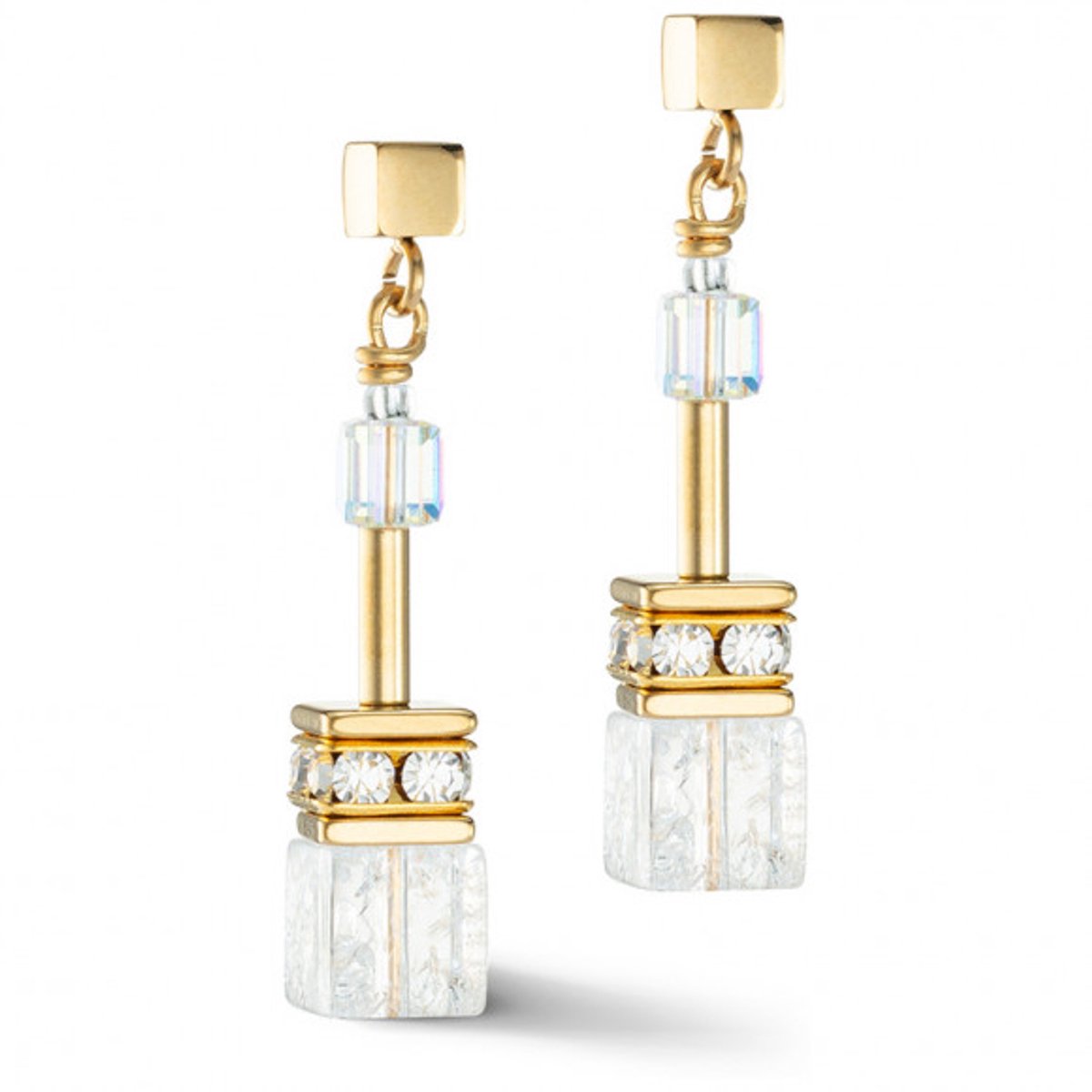 Coeur De Lion Crystal Oorbellen White-Gold Meerkleurig