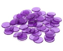 Bingo Fiches Transparant | Bingofiches PAARS | 50 Stuks