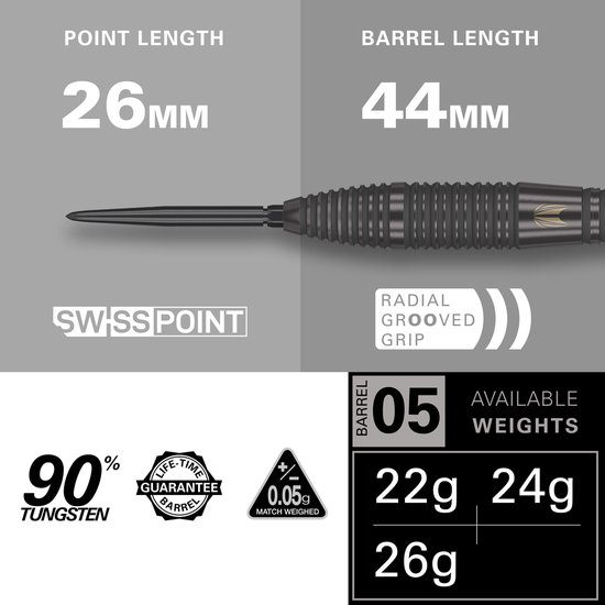 Target Bolide Void 05 Swiss Point 90% - Dartpijlen - 24 Gram van Target — afbeelding 5