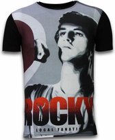 Rocky Balboa - Digital Rhinestone T-shirt - Zwart