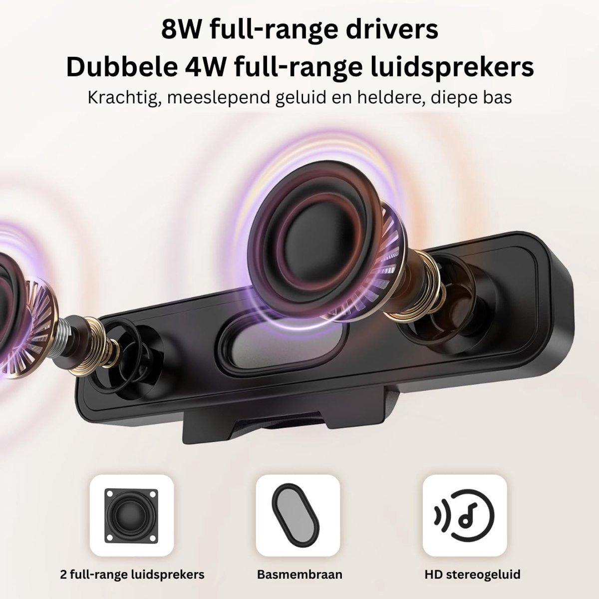 Deze Informatie volgt nog Soundbar PC 10W Plug & Play - afbeelding 3