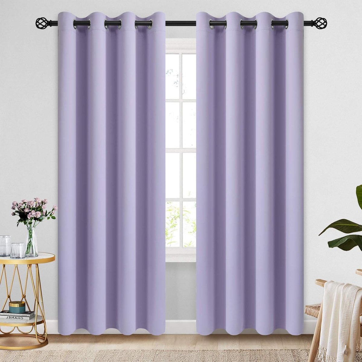 Famanu Kamer verduisterende gordijnen 84 inch lengte 2 panelen dik polyester lichtblokkerend geïsoleerd thermisch venster lila gordijn gordijnen voor slaapkamer woonkamer 52 x 84 inch