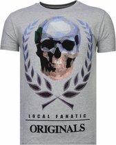 Skull Originals - Rhinestone T-shirt - Grijs