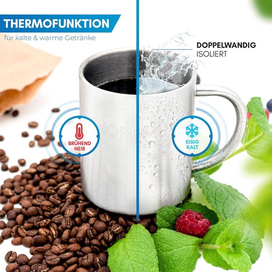 Thermomokken Set - Isolatie Bekers - Buiten Genieten - Dubbelwandig BPA-vrij - 2 x 400 ml — afbeelding 2