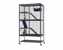 Jurrys Knaagdieren Kooi 92x58x100 cm – Hamsterkooi & Caviakooi – Met Wielen – Metalen Dierenverblijf - Outdoor & Indoor