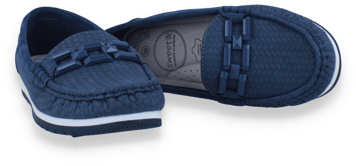 Mode-mania Dames Mocassin | Blauw | Maat: 36