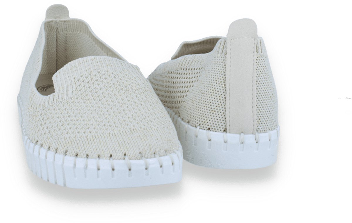 Mode-mania Dames Mocassin Goud/beige | Maat: 39