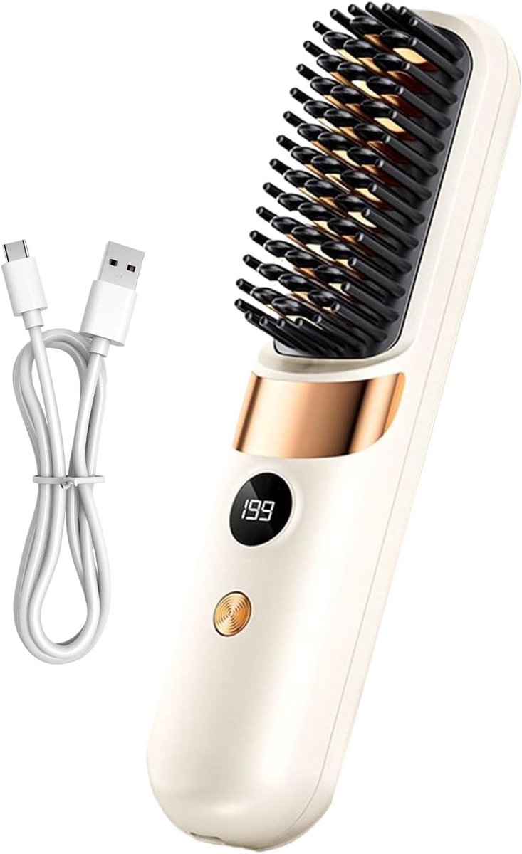 Draadloze Stijlborstel - Oplaadbare Haarkam - Dagelijks Thuis - 5-in-1 Styling Tool - 203 x 45 cm
