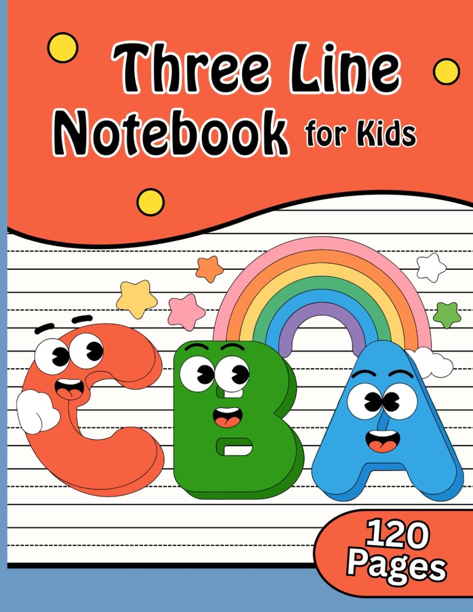 Schrijftrainingsboek - Oefenboek Leren - Handschrift Oefenen - Drie Lijnen Systeem - 8.5 x 11 Inch