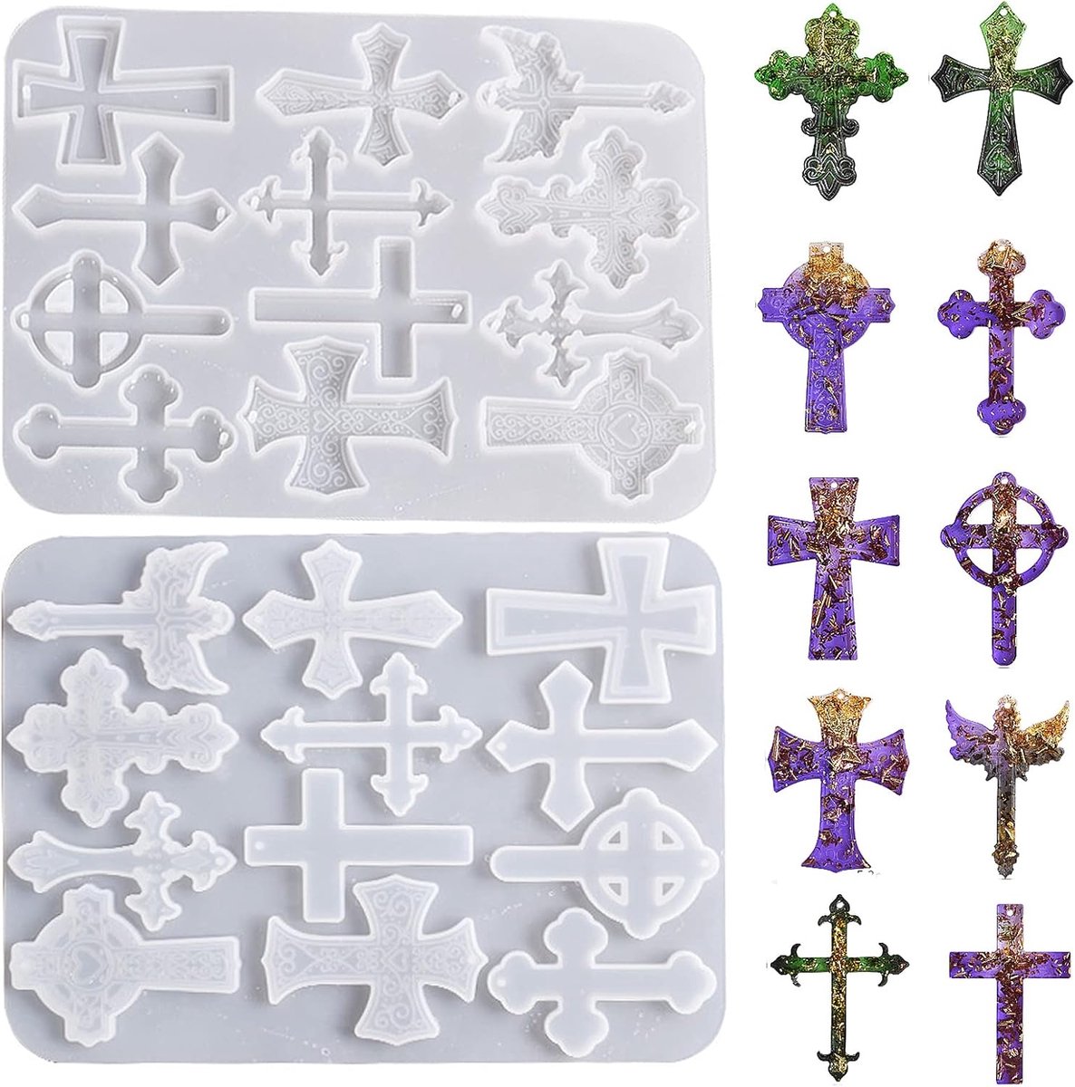 Hars Gietvorm - Kruis Vorm - Sieraden Maken - Flexibel Herbruikbaar - 23x17 cm