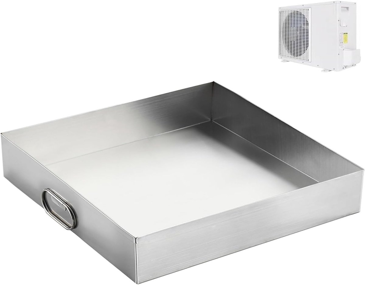 Lekbak Wasmachine Airco - Water Opvangbak - Apparaat Bescherming - Roestvrij Staal - 60x60x5cm