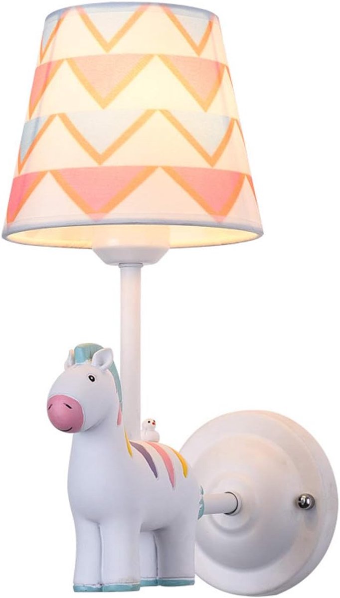 Dieren Wandlamp - Kinderlamp Hars - Kamer Decoratie - Handbeschilderd Design - 30cm Breed