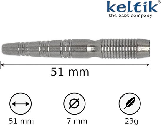 Steeldartpijlen Keltik Darian 23g Silver â€“ 90% Tungsten van Merkloos — afbeelding 3