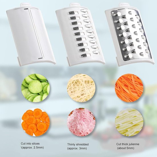 Elektrische Kaasrasp - Groenten Snijder - Salade Maken - Automatische Uitschakeling - 29x17x17cm - Wit — afbeelding 4