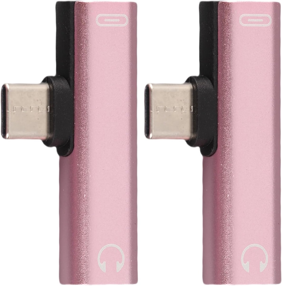 Audio Adapter - Type-C Splitter - Muziek Luisteren - 2 Poorten - Roze