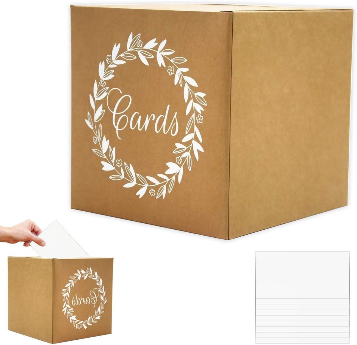 VIN® Enveloppendoos - Enveloppen doos Inclusief 10 Stuks Wenskaarten – Geschenkdoos - Huwelijk – Bruiloft – Enveloppenkist Verjaardag - Enveloppedoos