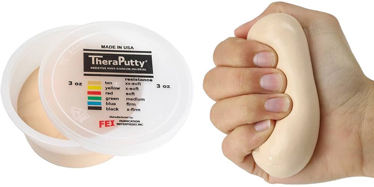 TheraPutty® – De Originele Handtrainer Kneedklei – 85 gram – Zeer Licht – Beige