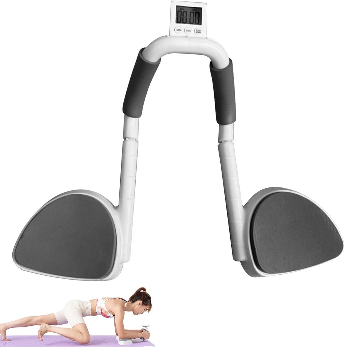 Plank Trainer - Core Trainer - Buikspier Training - Met Timer - Grijs