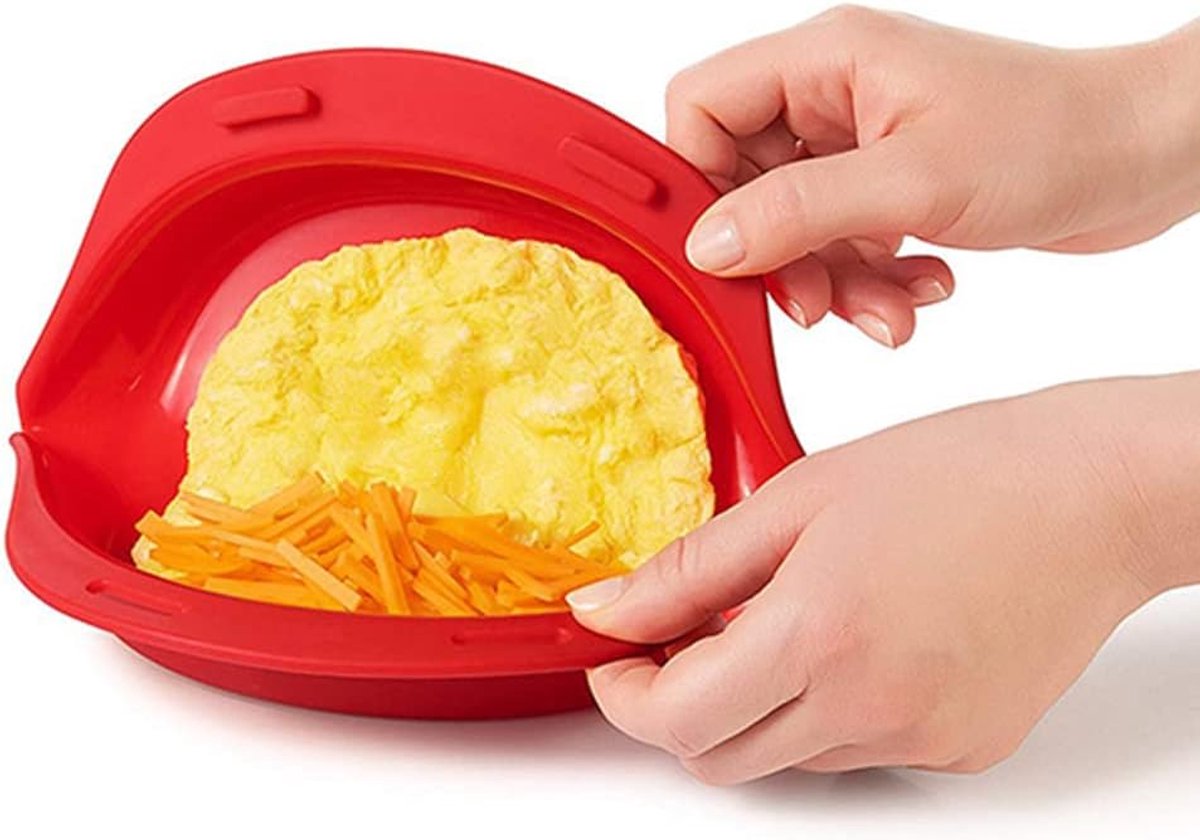 Omelet Maker - Magnetron Bakpan - Snel Ontbijt - Opvouwbaar Siliconen - 24x20 cm