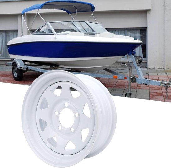 Stalen Velg - Aanhanger Velg - Trailer Gebruik - Hoge Sterkte Staal - 14 Inch 5x4.5 - Wit — afbeelding 3