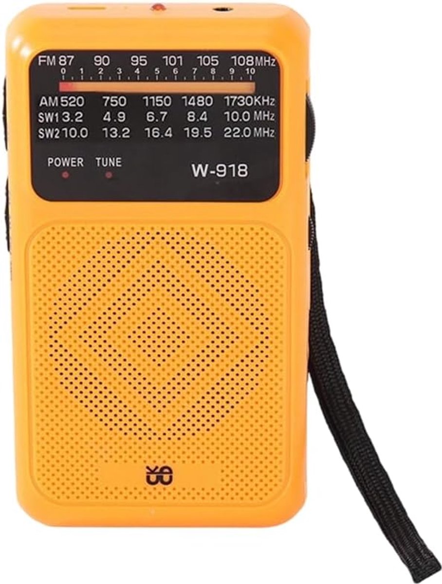 Zaklamp Radio - Noodradio Draagbaar - Noodsituaties Informatie - Full Band Ontvangst - Compact Formaat - Oranje