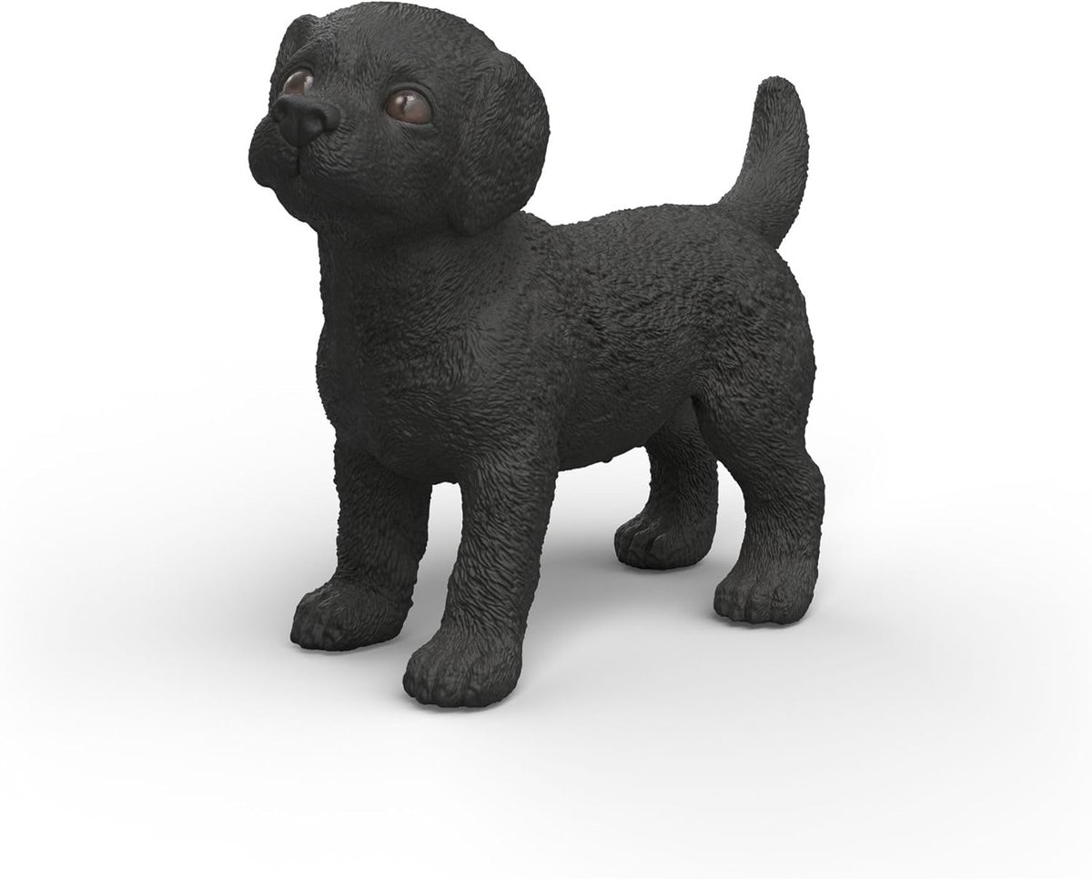 Hond Puppy Figuur - Dieren Speelgoed - Fantasie Spel - Levensechte Details - 4.9 x 3.7 cm - Zwart