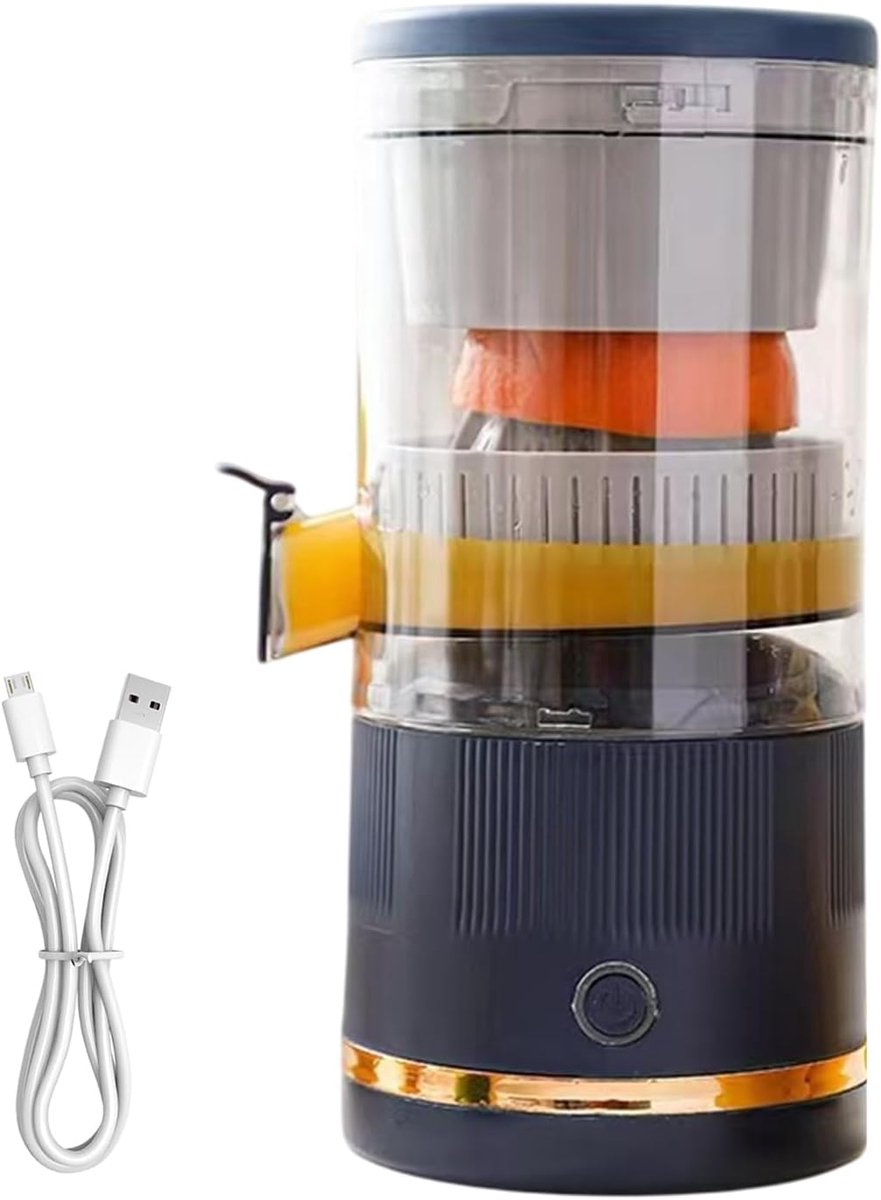 Elektrische Sapcentrifuge - Sinaasappelpers Citrus - Snel Sap Maken - Automatische Scheiding - 11 x 23.5 cm - Blauw