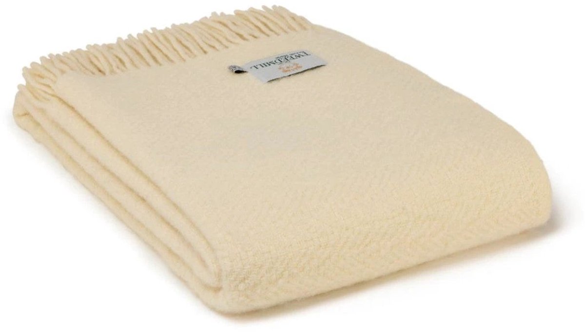 Plaid Moorland Cream – Pure New Wool – 130x200 cm - Tweedmill