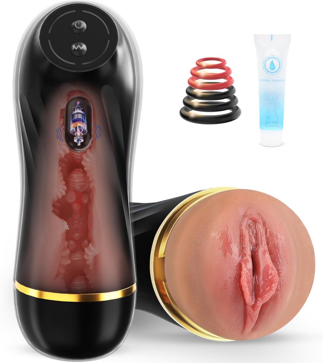 VIN® Sex Toys Voor Mannen Zelf Aftrekken - Mastrubator voor Man Elektrisch - Pocket Pussy - Mastrubators - Sex Toys Voor Mannen Prostaat – Inclusief Cock Ring – Discreet verpakt