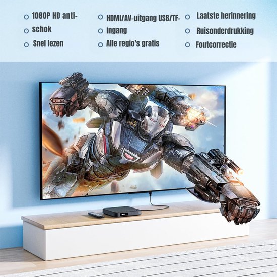 SVN® DVD Speler met HDMI - Externe DVD Speler 1080P - Blu Ray Spelers - Zwart - ‎ ‎16cmx 15cm x 4cm; 450 g van SVN® — afbeelding 5