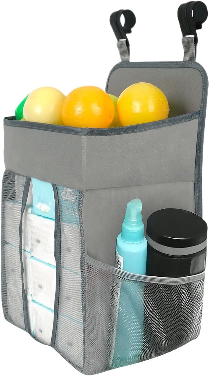 Luier Organizer - Opbergtas Babykamer - Baby Verzorging - Veelzijdig Ophangsysteem - 27x20x51 cm - Grijs