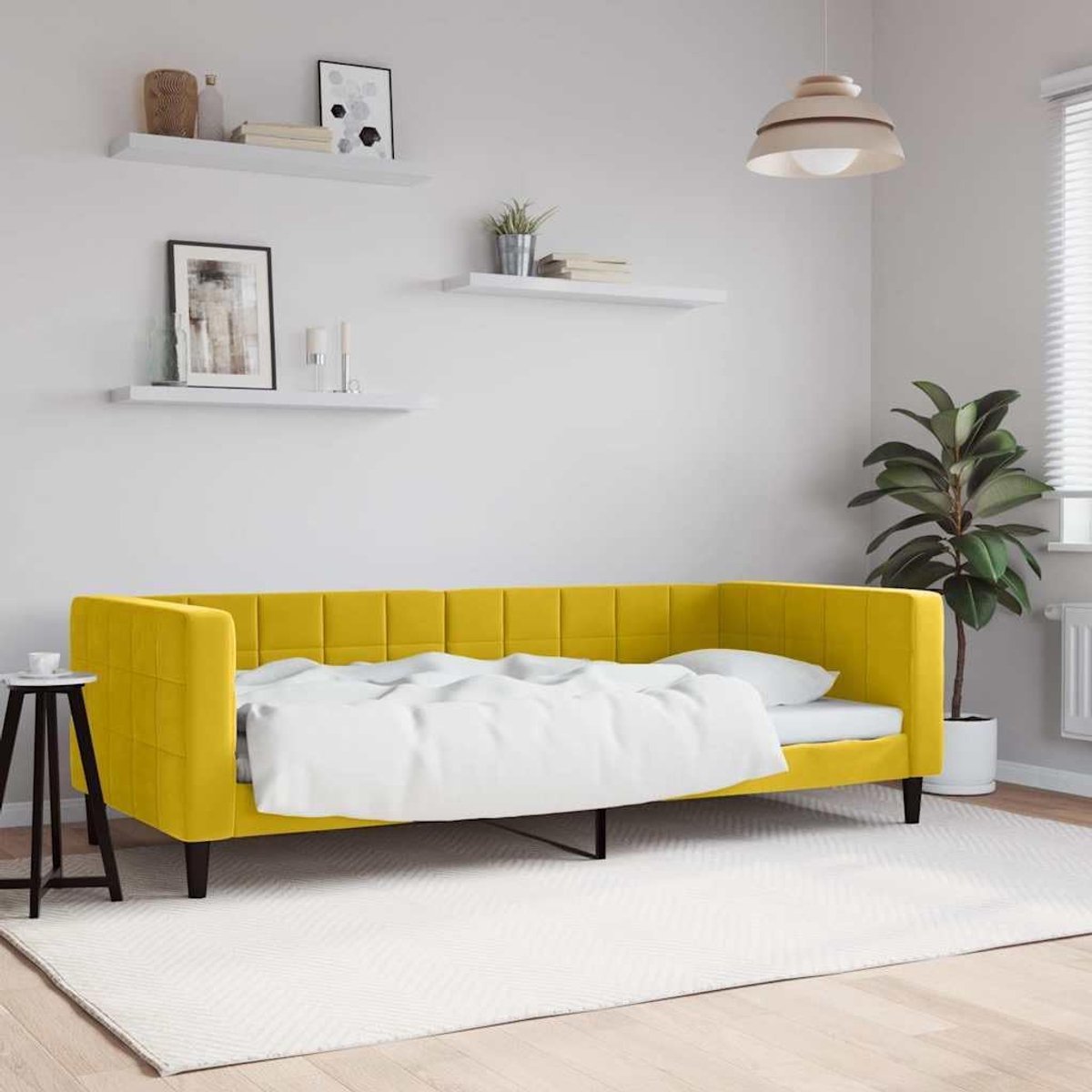 Dagbed Bank - Logeerbed Tienerbed - Zit en Slaap - 2-in-1 Functionaliteit - 90 x 200 cm - Geel