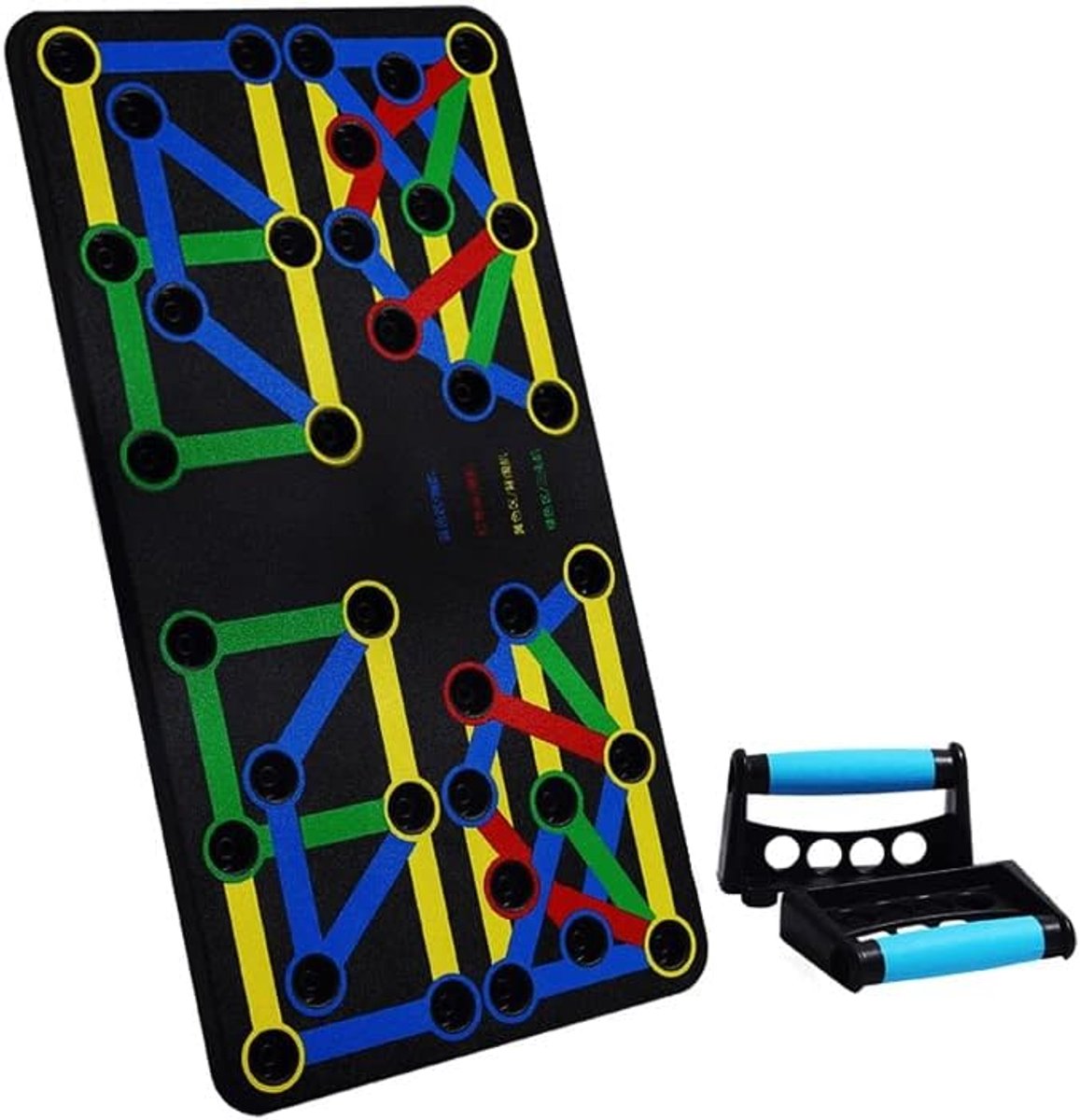 Opvouwbaar Push-up Board - Fitness Trainer - Thuis Fitness - Multi-Positie Trainer - 60x32cm - Zwart