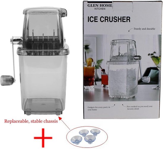 Ijsbreker Handmatig - Sneeuw Kegel Machine - Cocktails Maken - Antislip Zuignap - 12 x 16 x 23.5 cm - Zwart — afbeelding 5