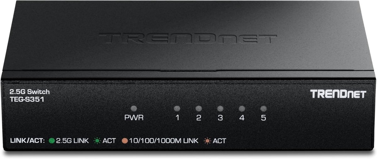 Netwerk Switch - Ethernet Hub - Snel Internet - 5 Poorten 2.5G - Compact Ontwerp - Metaal