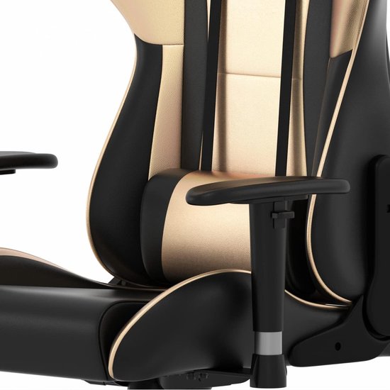Gaming Stoel - Bureaustoel Racen - Comfortabel Zitten - Verstelbare Rugleuning - 135cm Hoog - Zwart Goud — afbeelding 2
