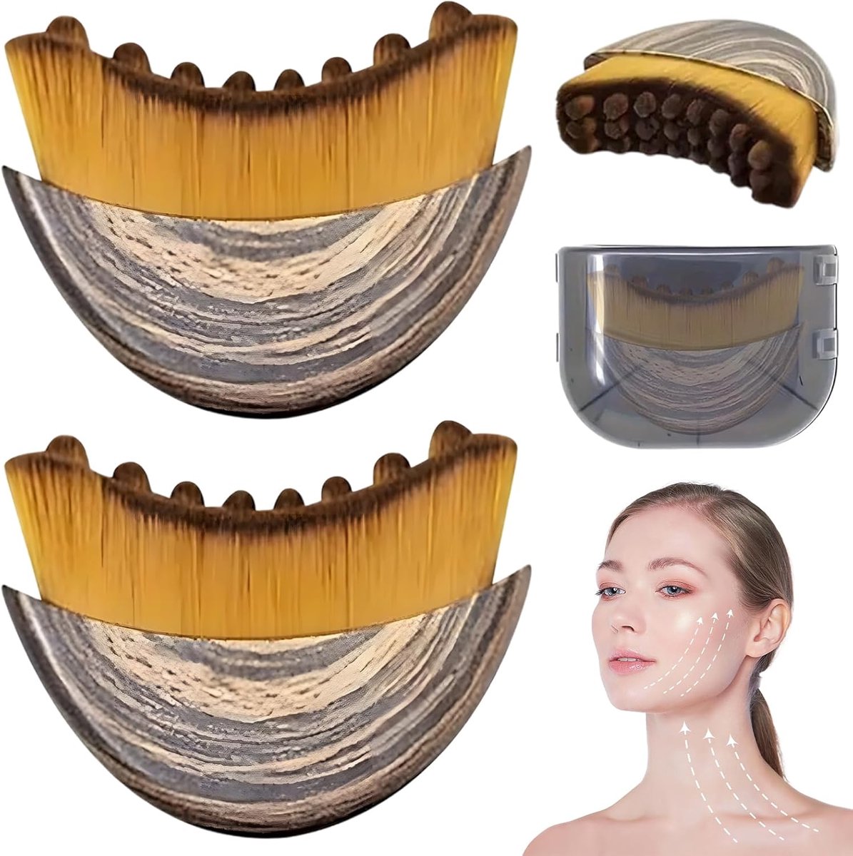 Gezichtsborstels 2 stuks - Gezichts- en kinmassage - Lymfedrainage gezicht - Met opbergdoos - 158 x 112 x 36 cm